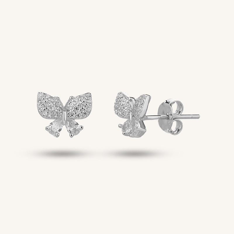 925 sterling silver butterfly gold plated earrings