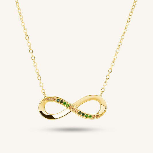 Infinity symbol colorful zircon necklace