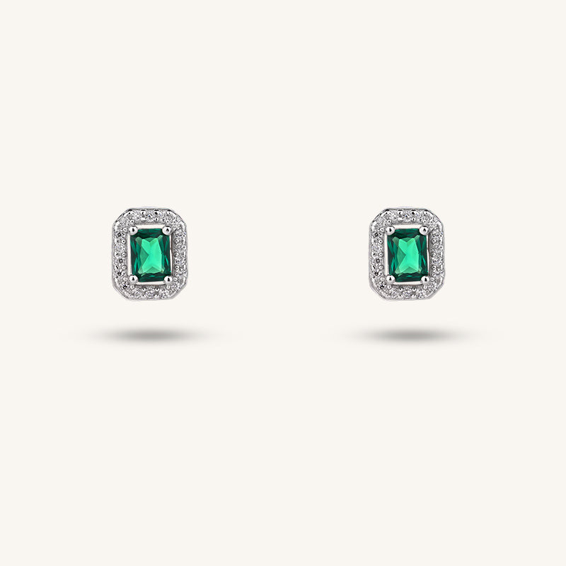 925 sterling silver green zircon sugar earrings