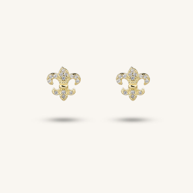 925 sterling silver set gold-plated earrings