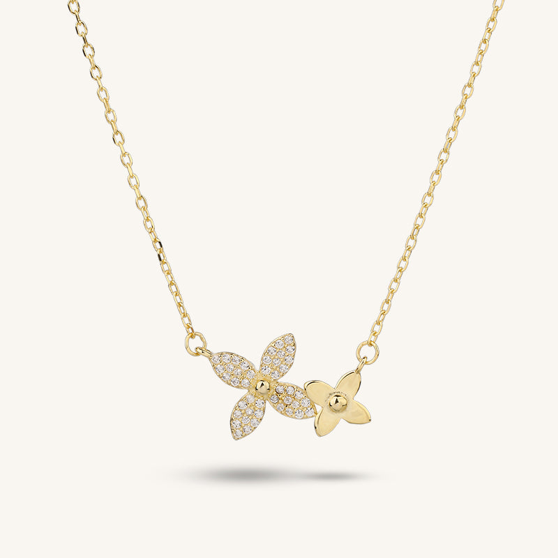 Sterling silver four-leaf clover necklace