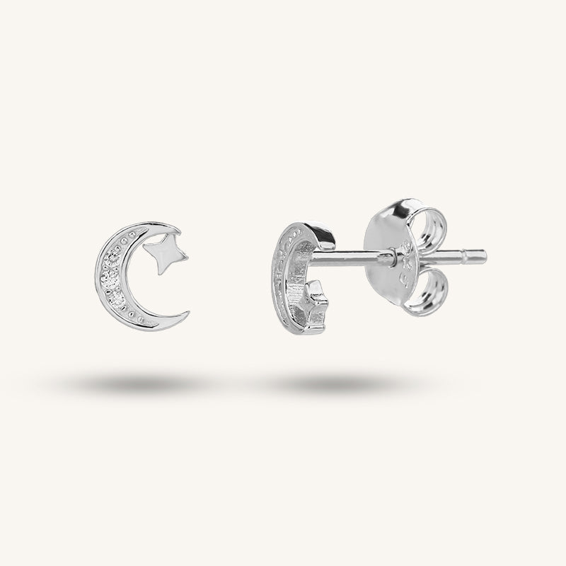 925 sterling silver Moon earrings