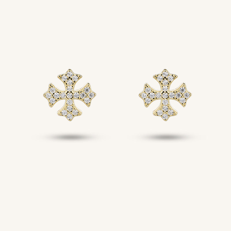 925 sterling silver set gold-plated earrings