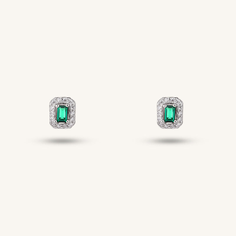 925 sterling silver green zircon sugar earrings