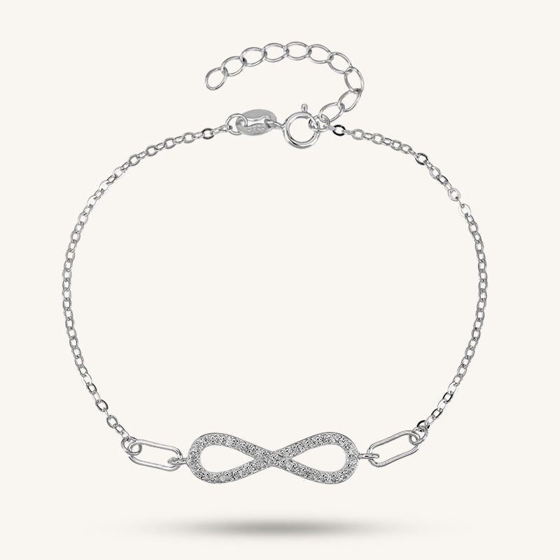 925 sterling silver Infinity symbol gold plated bracelet