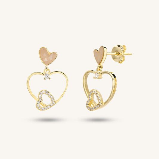 Heart-shaped hoop earrings