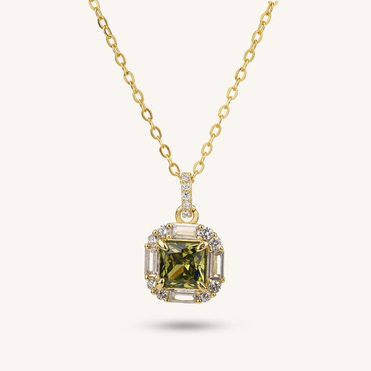 Square emerald necklace