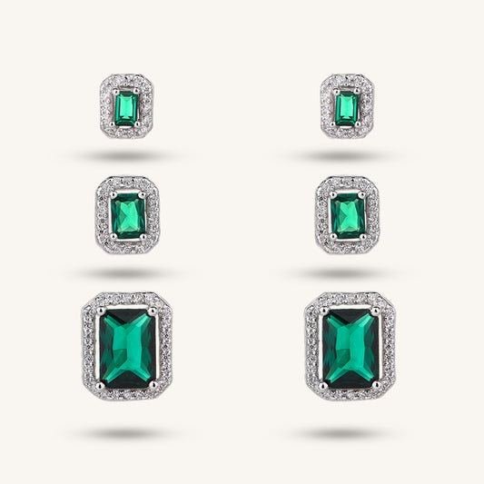 925 sterling silver green zircon sugar earrings